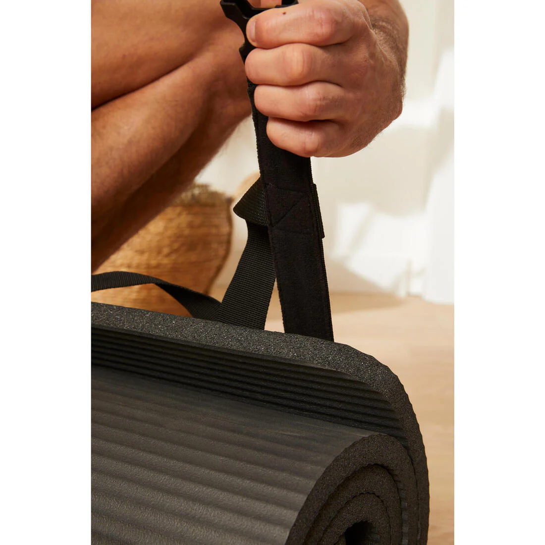 Adjustable Universal Fitness Mat Strap - Black - Image 7