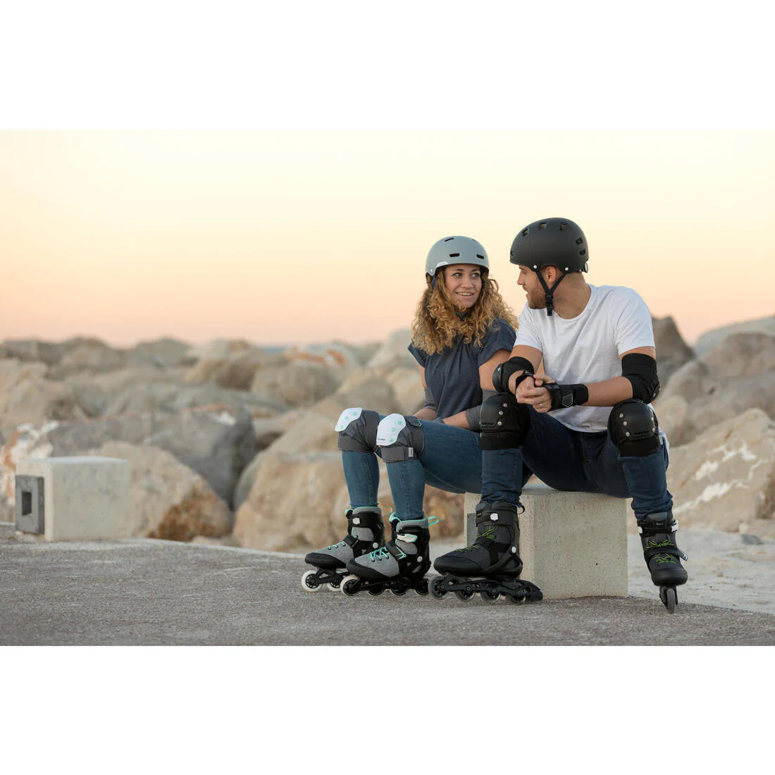 Adult 2 x 3-Piece Inline Skate Protection Set FIT500 - Image 55