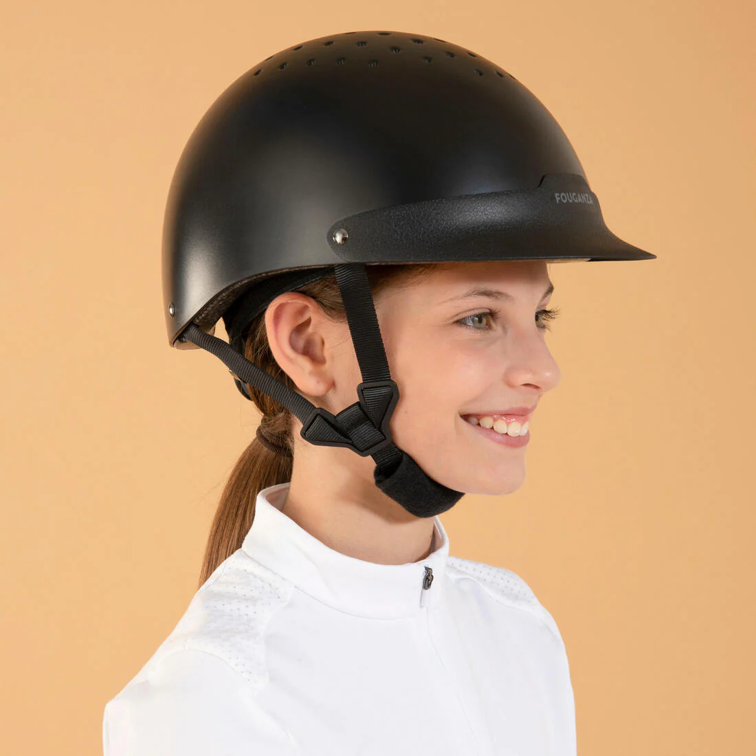 Adult and Kids' Horse Riding Helmet 100 - Black - Image 8