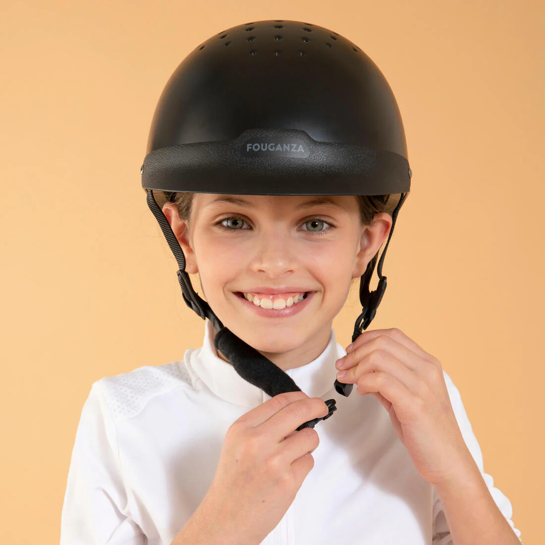 Adult and Kids' Horse Riding Helmet 100 - Black - Image 9