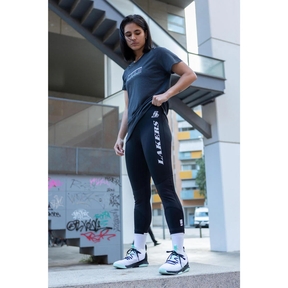 Adult Basketball 3/4 Leggings 500 - NBA Los Angeles Lakers - Image 20