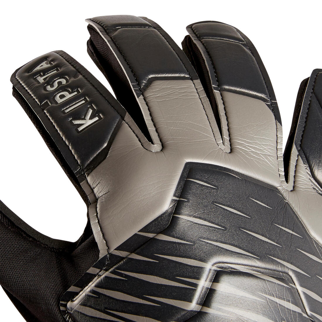 Adult Football Goalkeeper Gloves F100 Resist - Black/Grey - Image 2