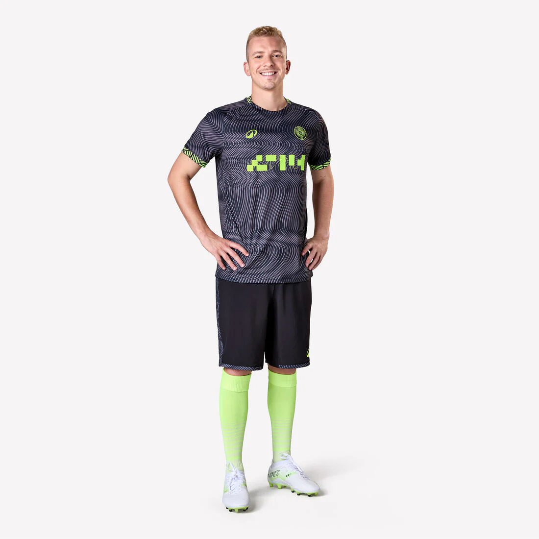 Adult Football Shirt Viralto II - Wavy Black/Neon - Image 3