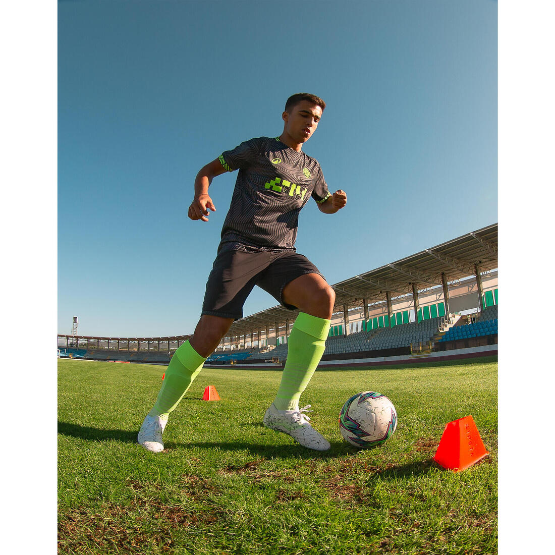 Adult Football Shirt Viralto II - Wavy Black/Neon - Image 8