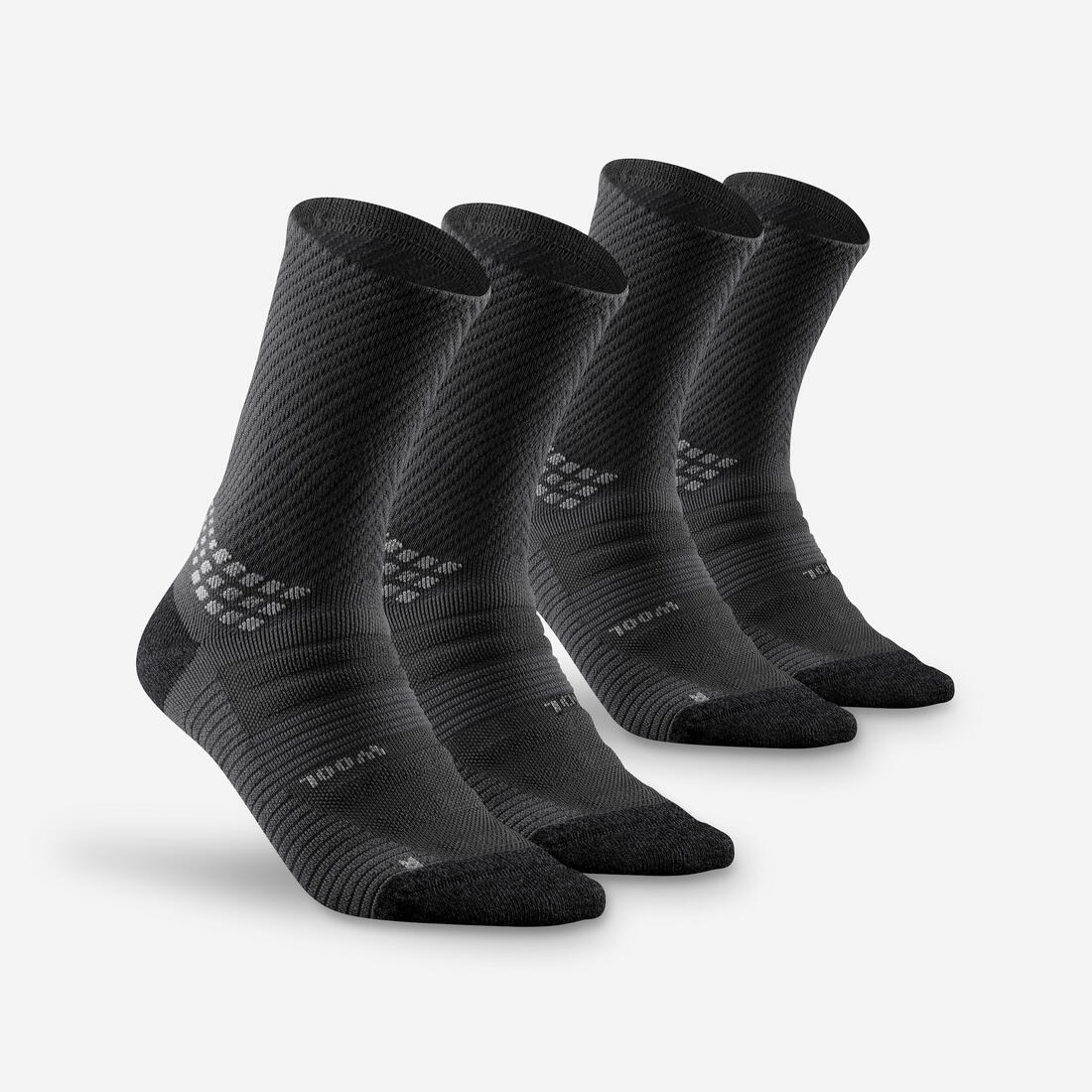 Adult high wool hiking socks (2 pairs) Hike 900