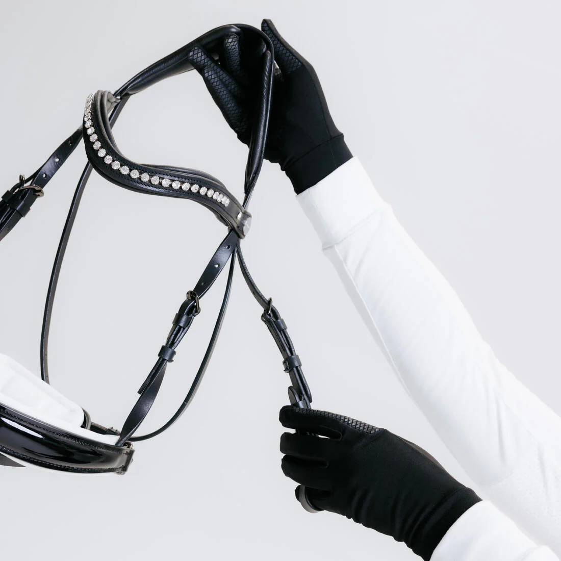 Adult Horse Riding Gloves 100 - Black - Image 2