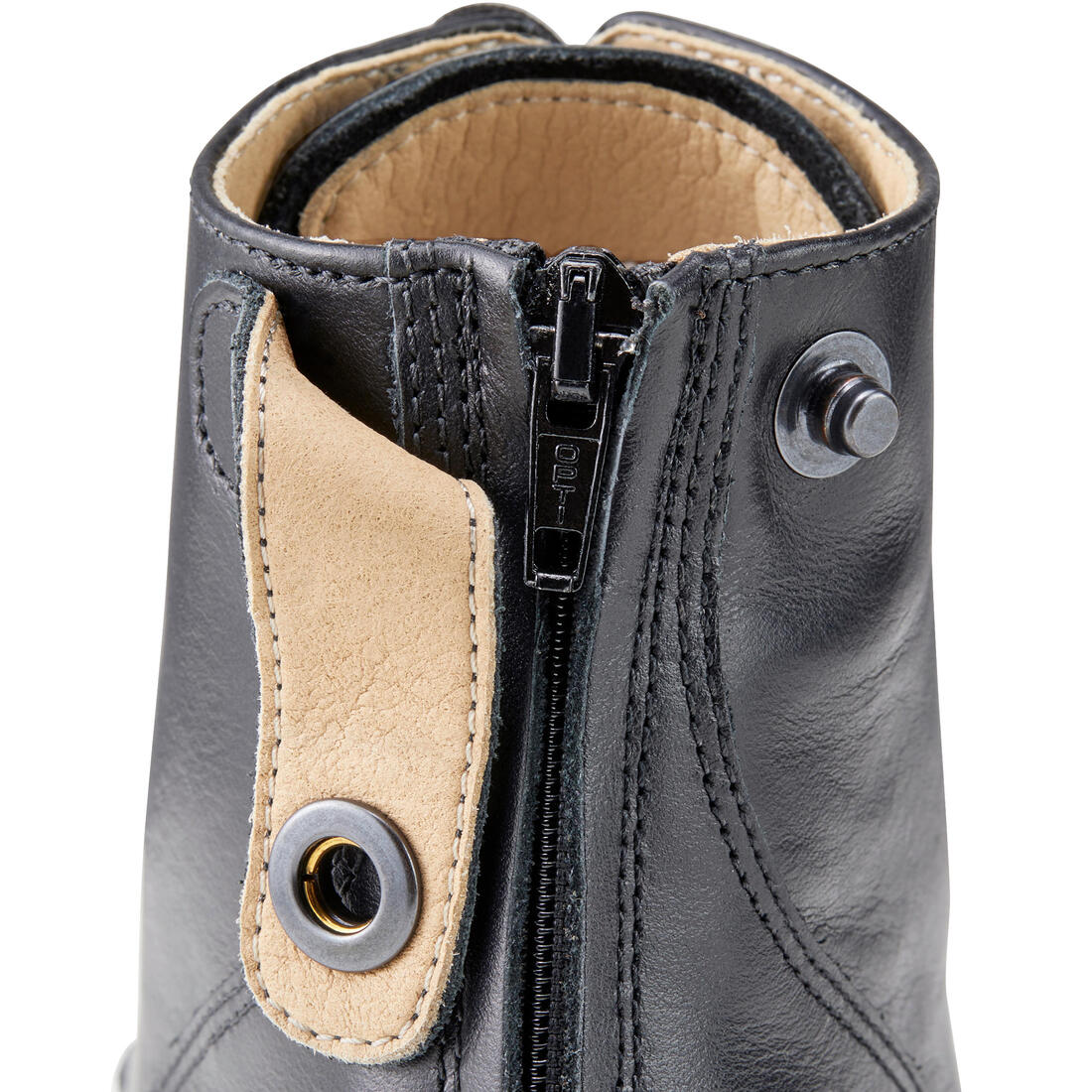 Adult Horse Riding Lace-up Leather Boots Paddock 560 - Black - Image 10