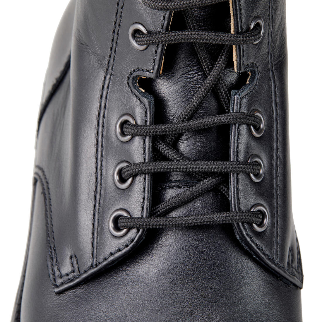 Adult Horse Riding Lace-up Leather Boots Paddock 560 - Black - Image 12
