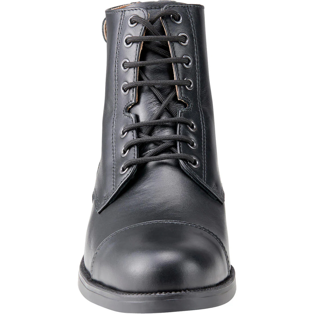 Adult Horse Riding Lace-up Leather Boots Paddock 560 - Black - Image 6