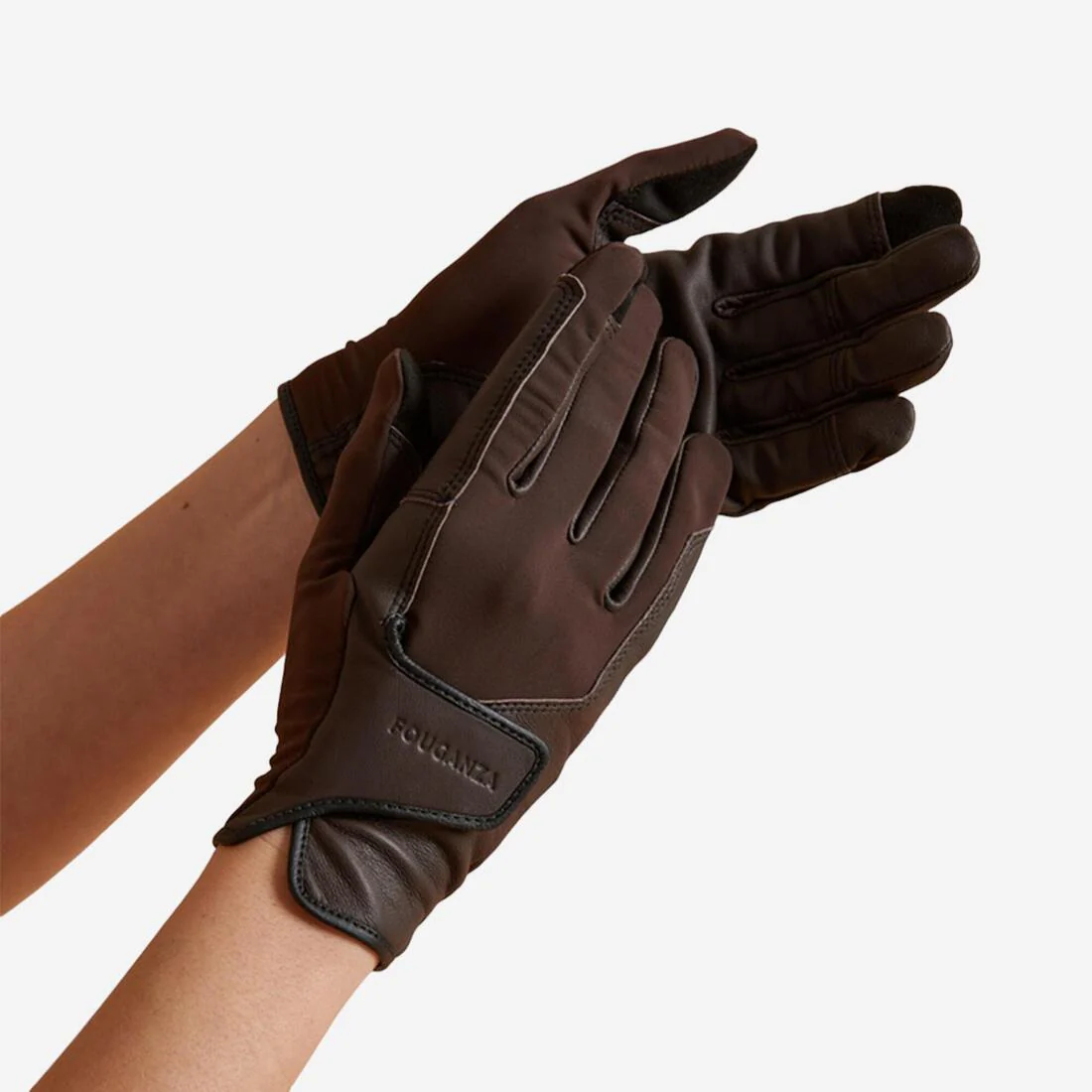 Adult Horse Riding Leather Gloves - Caramel - Image 2