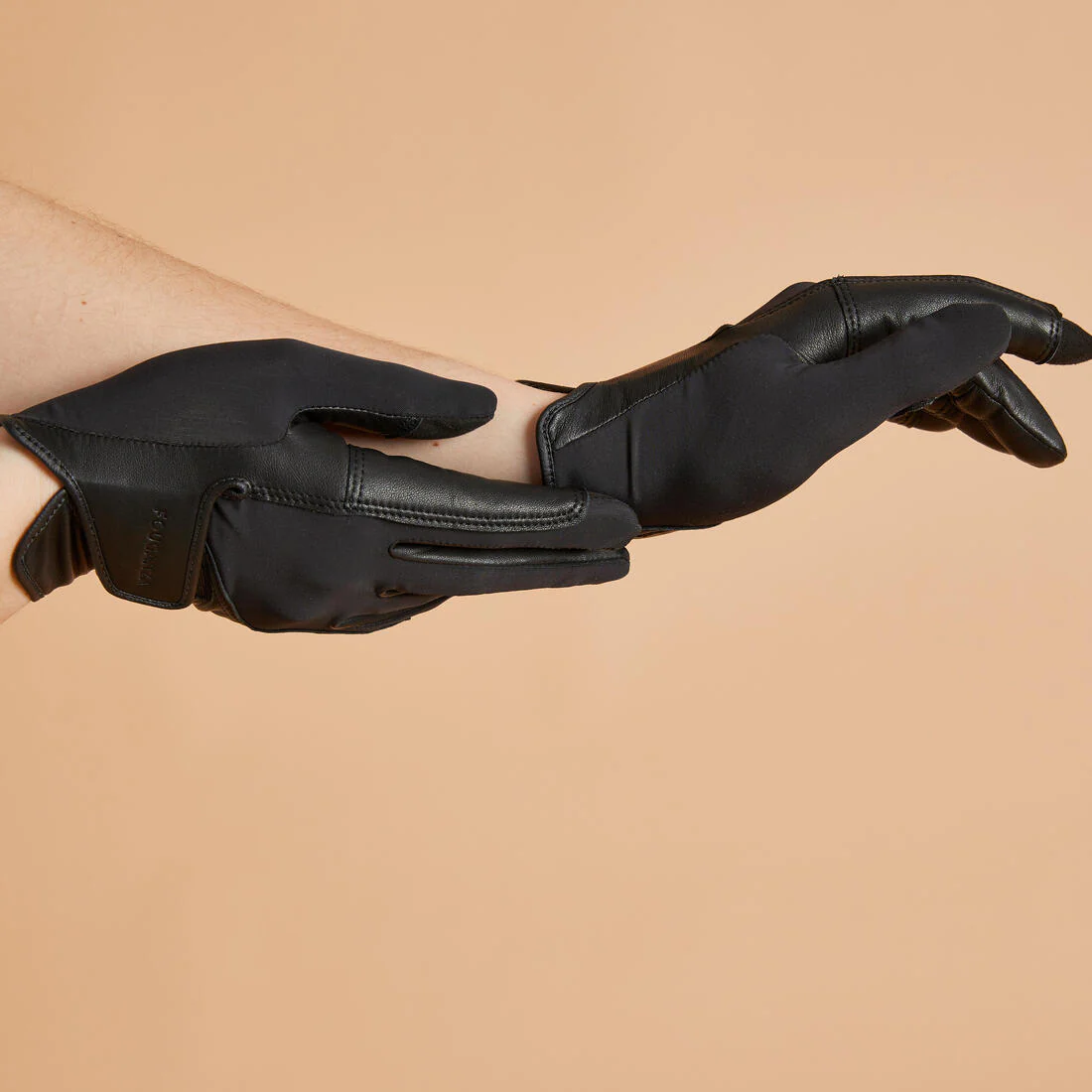 Adult Horse Riding Leather Gloves - Caramel - Image 6