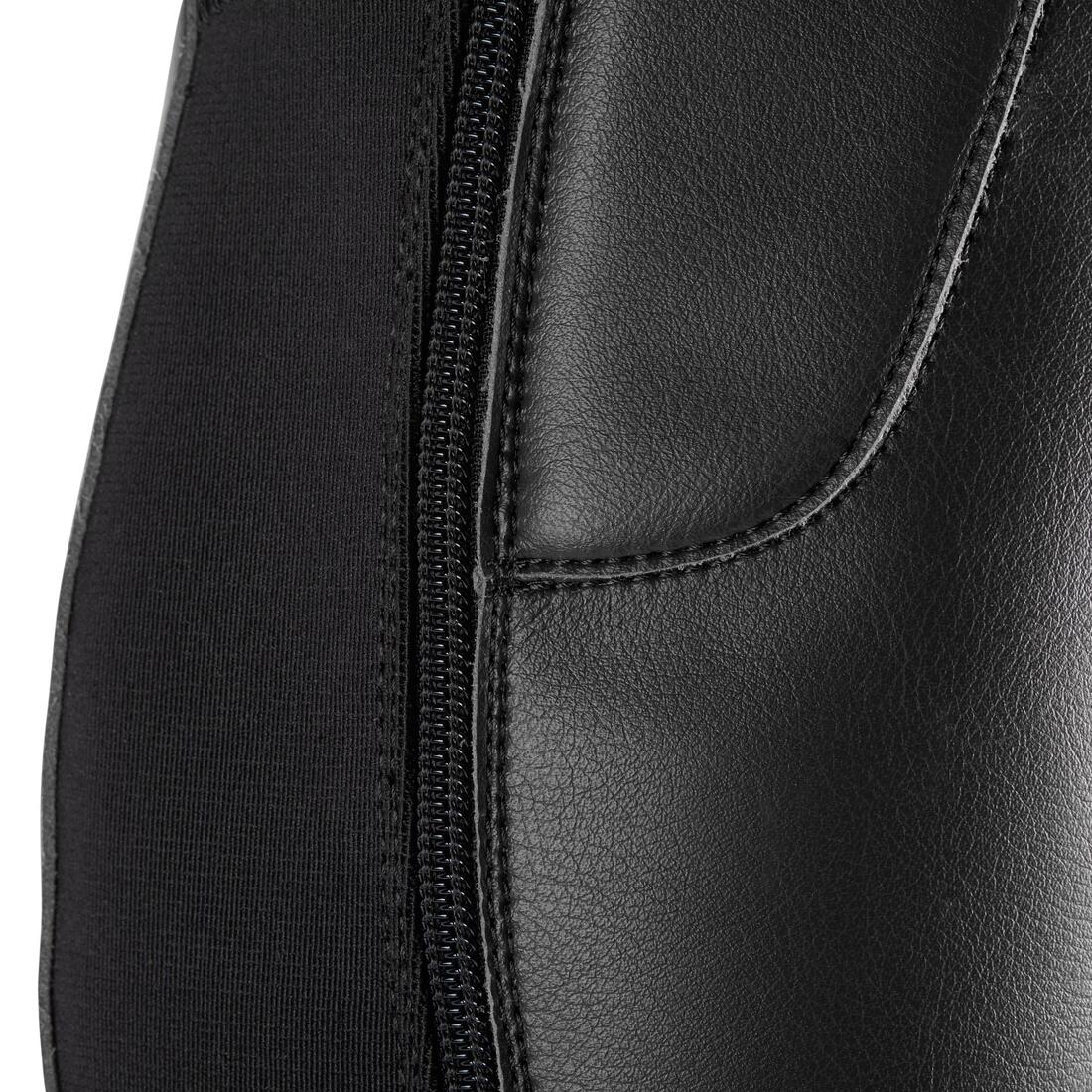 Adult Horse Riding Synthetic Half-Chaps 500 - Black - Image 2