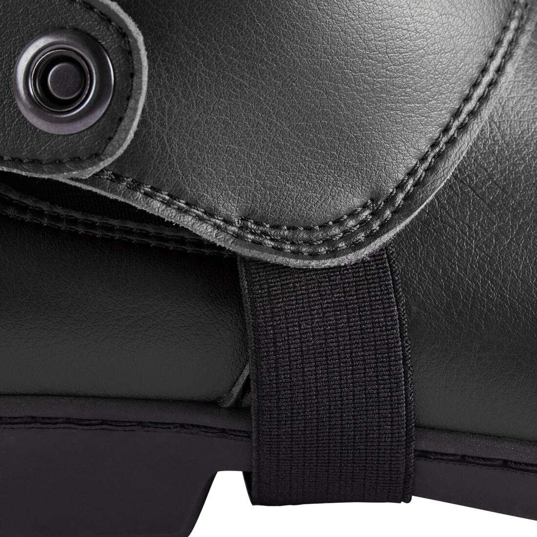 Adult Horse Riding Synthetic Half-Chaps 500 - Black - Image 3