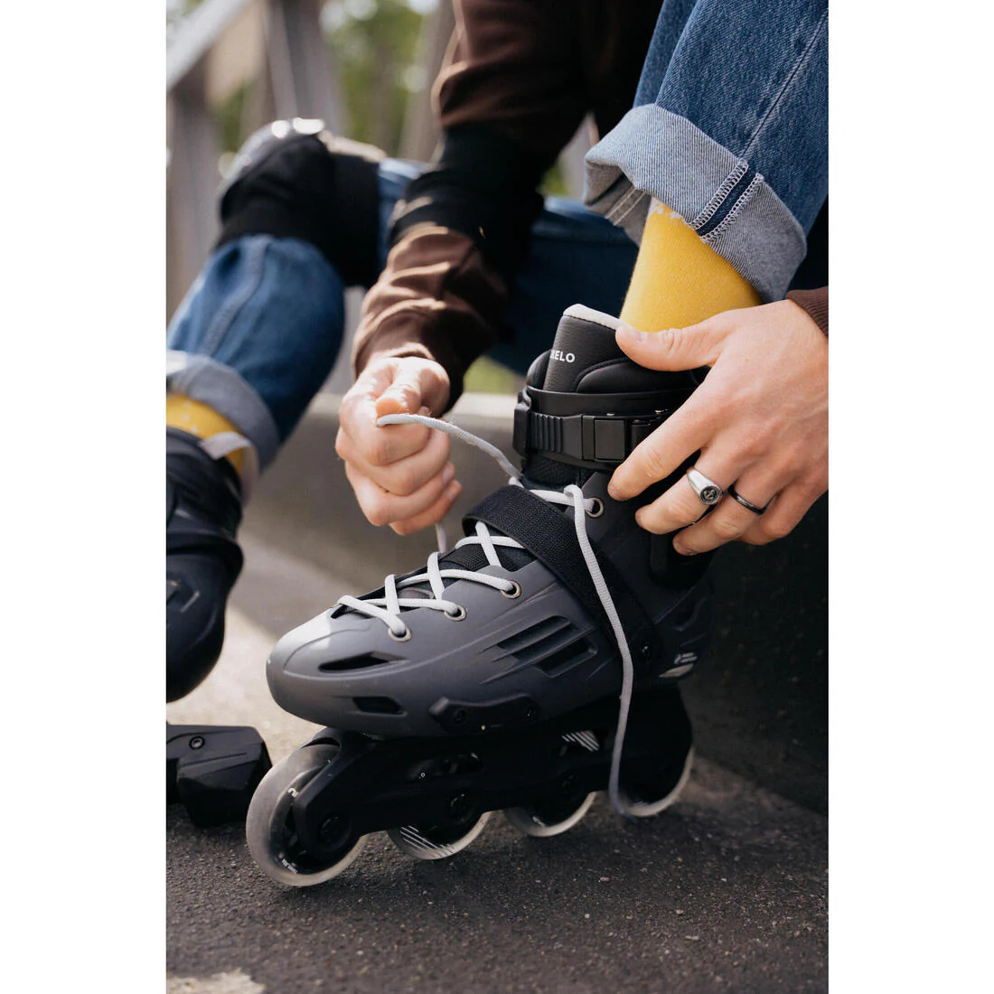 Adult Inline Skates MF140 Hard Shell - Grey - Image 11