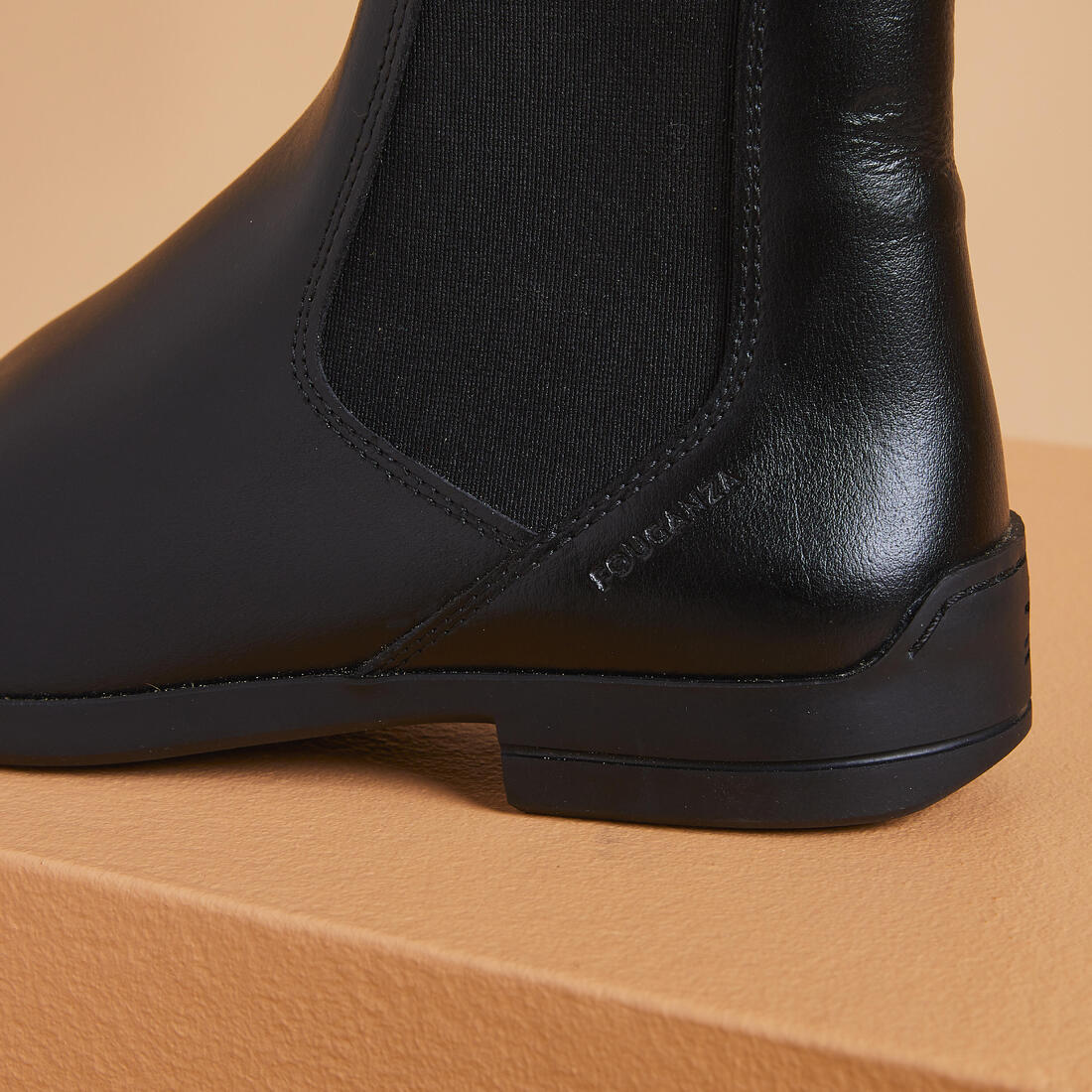Adult Leather Horse Riding Jodhpur Boots 500 - Black - Image 4