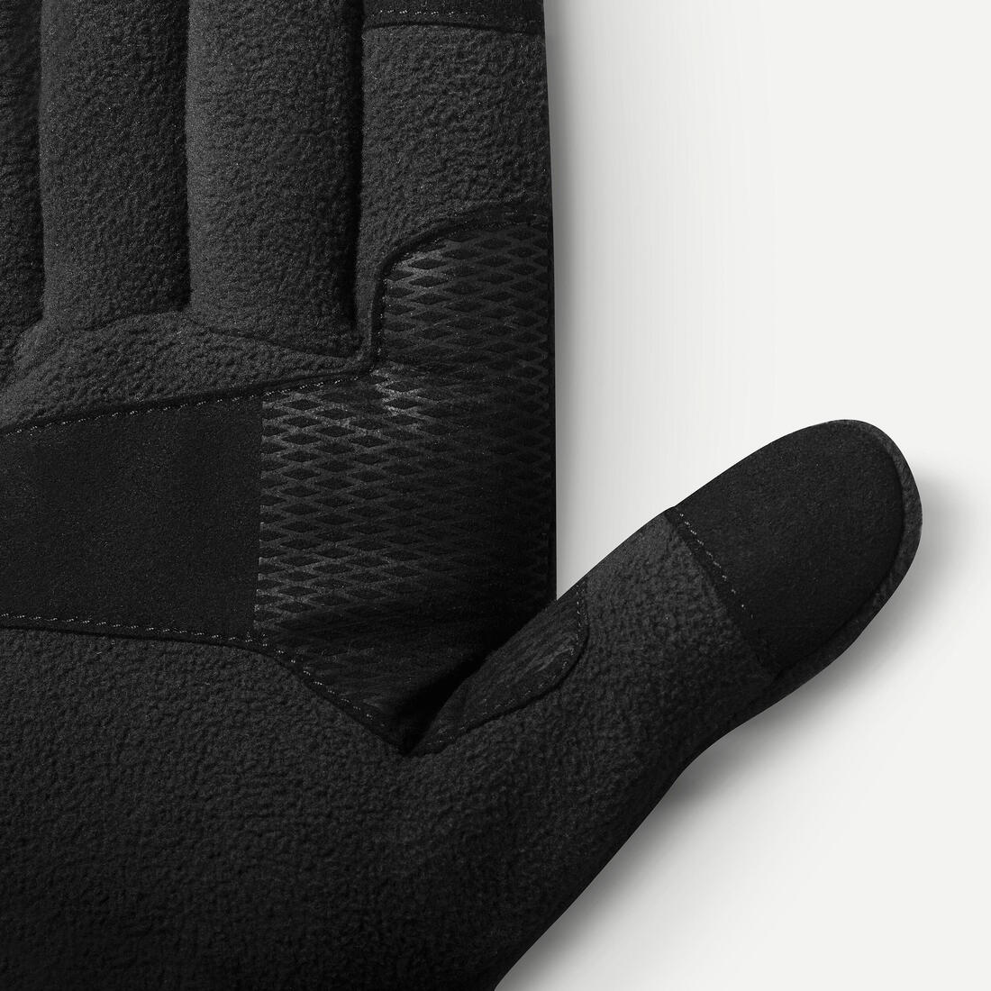 Adult mountain trekking fleece gloves -  MT500 Black - Image 2