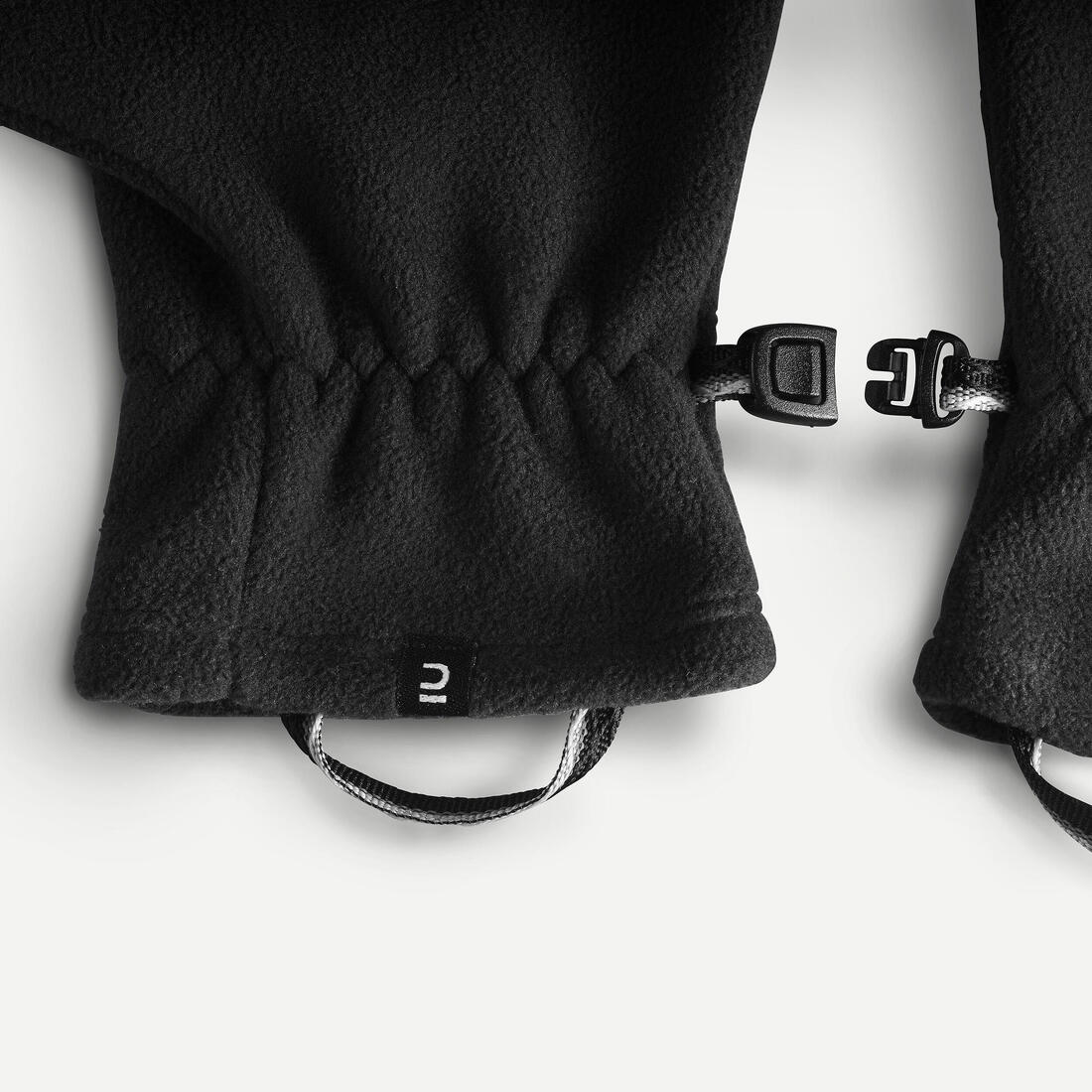 Adult mountain trekking fleece gloves -  MT500 Black - Image 5