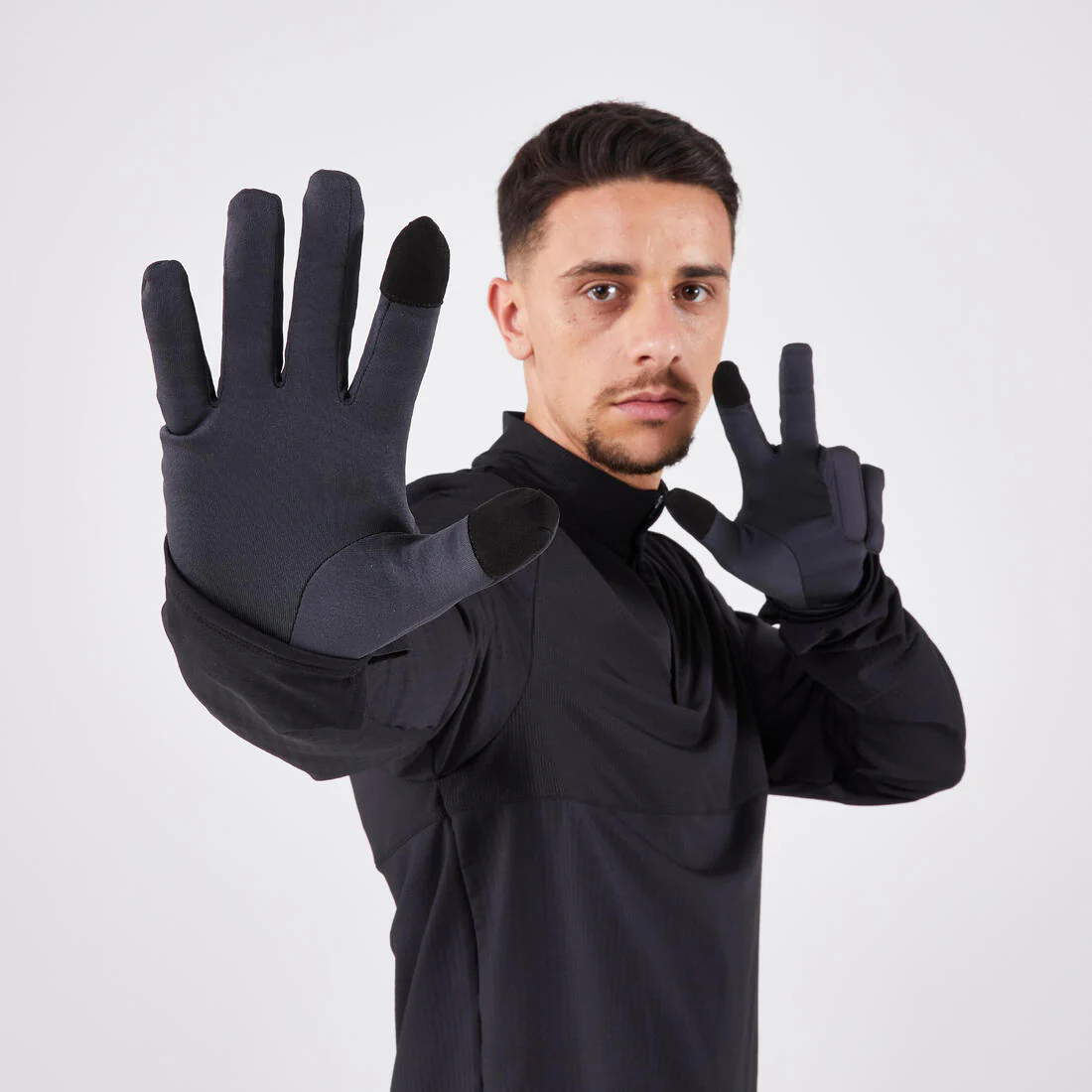 Adult Running Gloves Black - Run 100 Series - Image 7