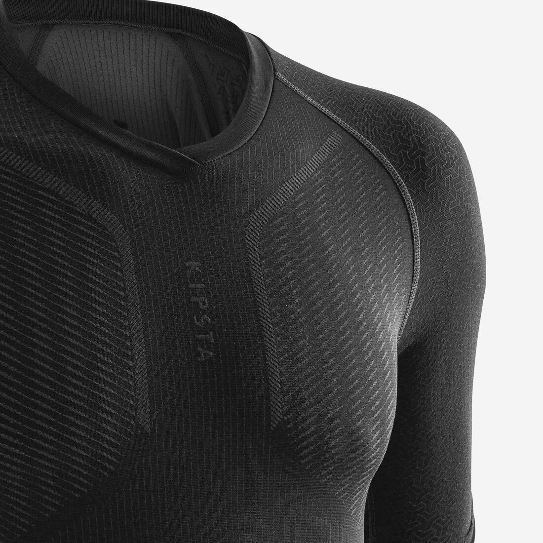 Adult Short-Sleeved Thermal Base Layer Top Keepdry 500 - Black - Image 5