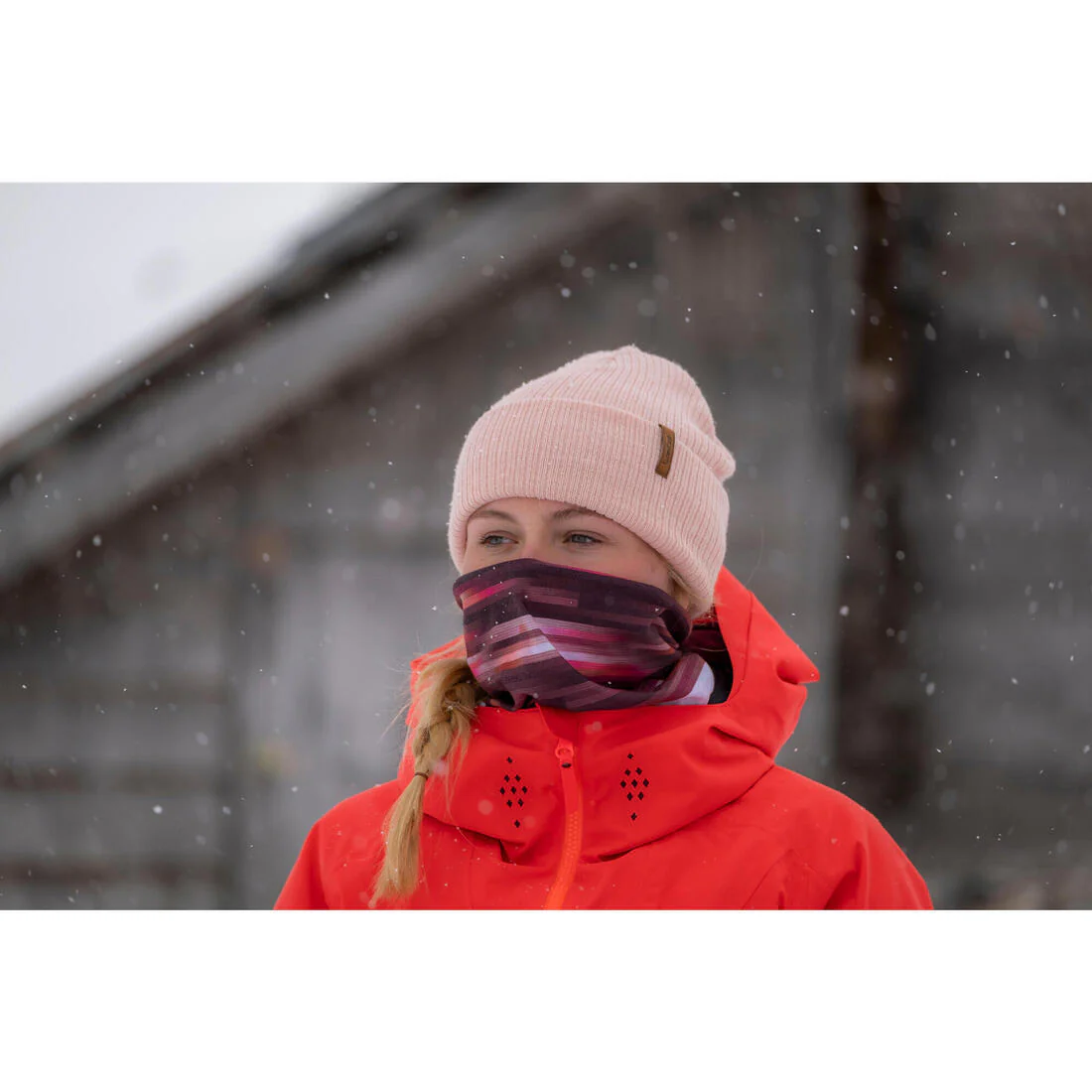 ADULT SKI HAT - FISHERMAN - BURGUNDY - Image 3
