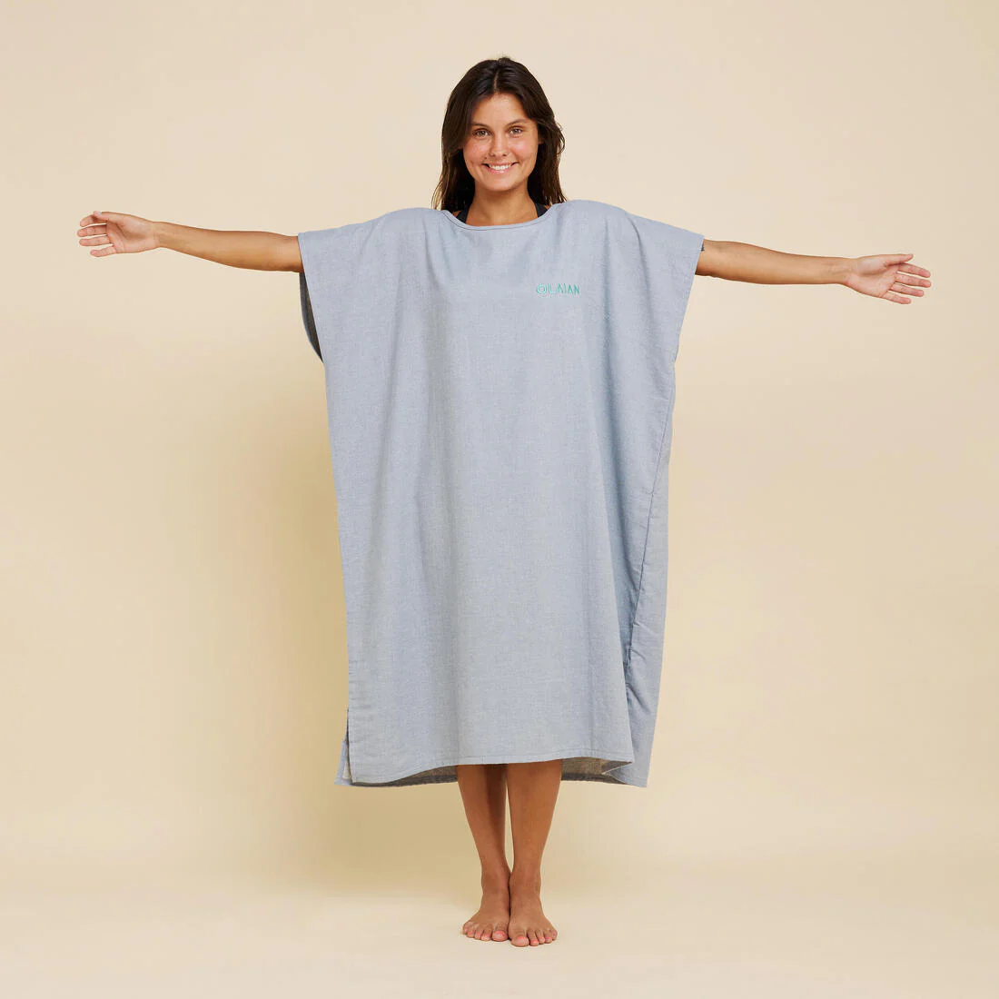 Adult Surf Poncho - 100 mottled grey - Image 5