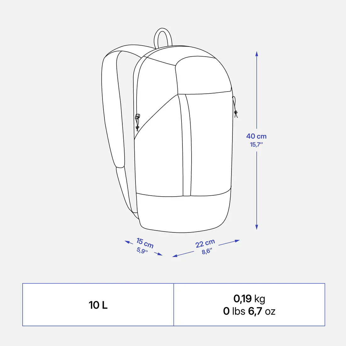 Arpenaz 100 10L hiking backpack - Image 6