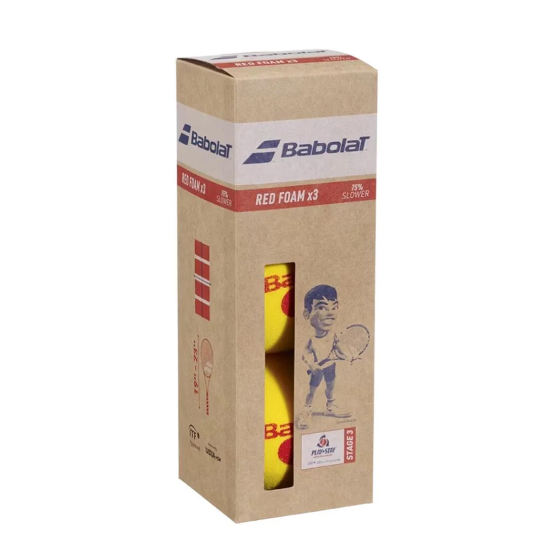 Babolat Red Foam Tennis Ball 3-Ball Pack - Oversized Beginner Balls