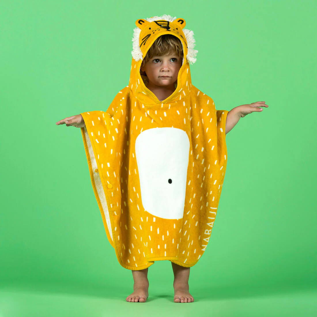 Baby cotton changing poncho - Lion - Image 2