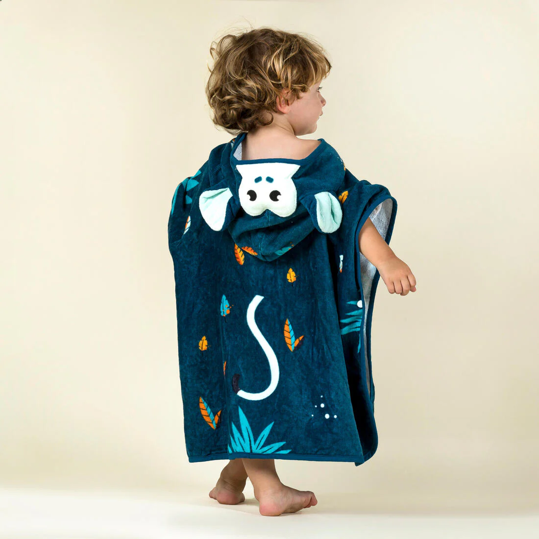 Baby Cotton Changing Poncho - Monkey Dark Blue - Image 2