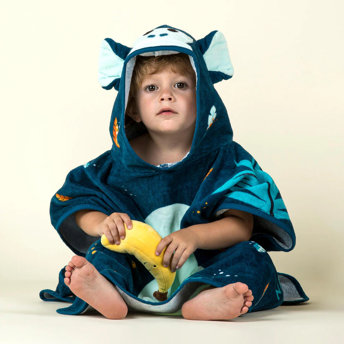 Baby Cotton Changing Poncho - Monkey Dark Blue - Image 3