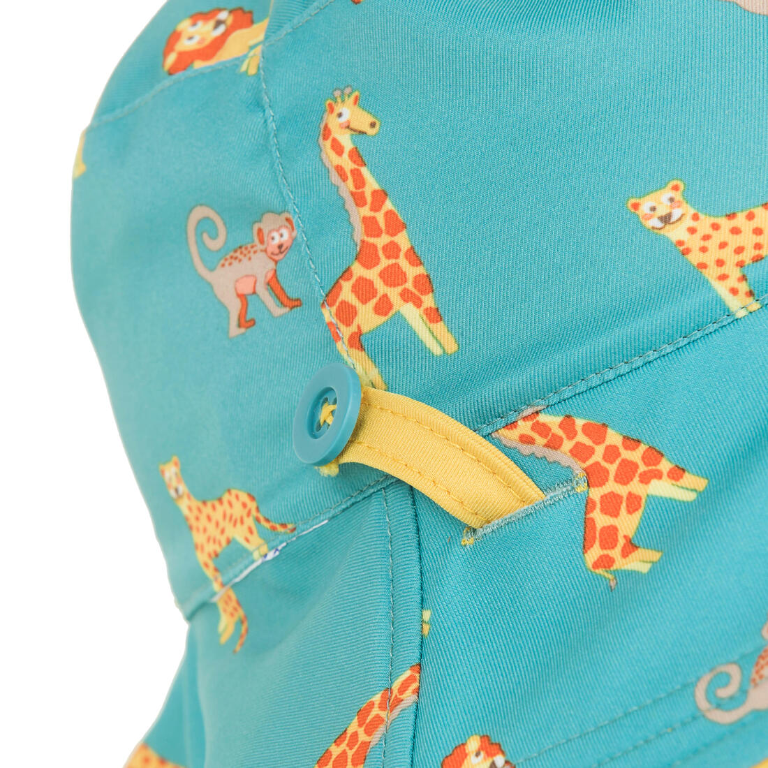 Baby Reversible UV-Protection Hat - Yellow and blue SAVANA print - Image 11