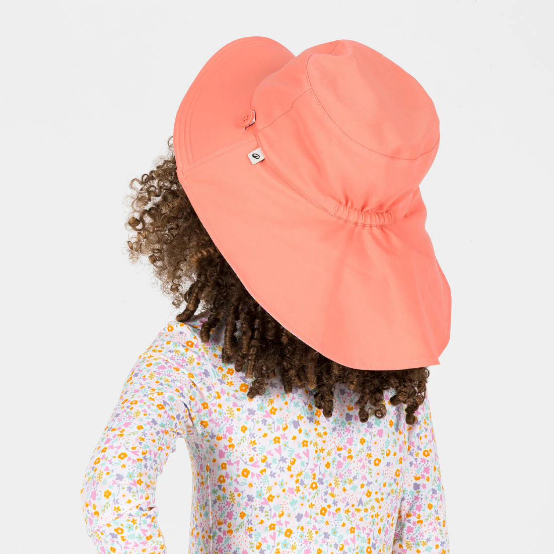 Baby Reversible UV-Protection Hat - Yellow and blue SAVANA print - Image 8