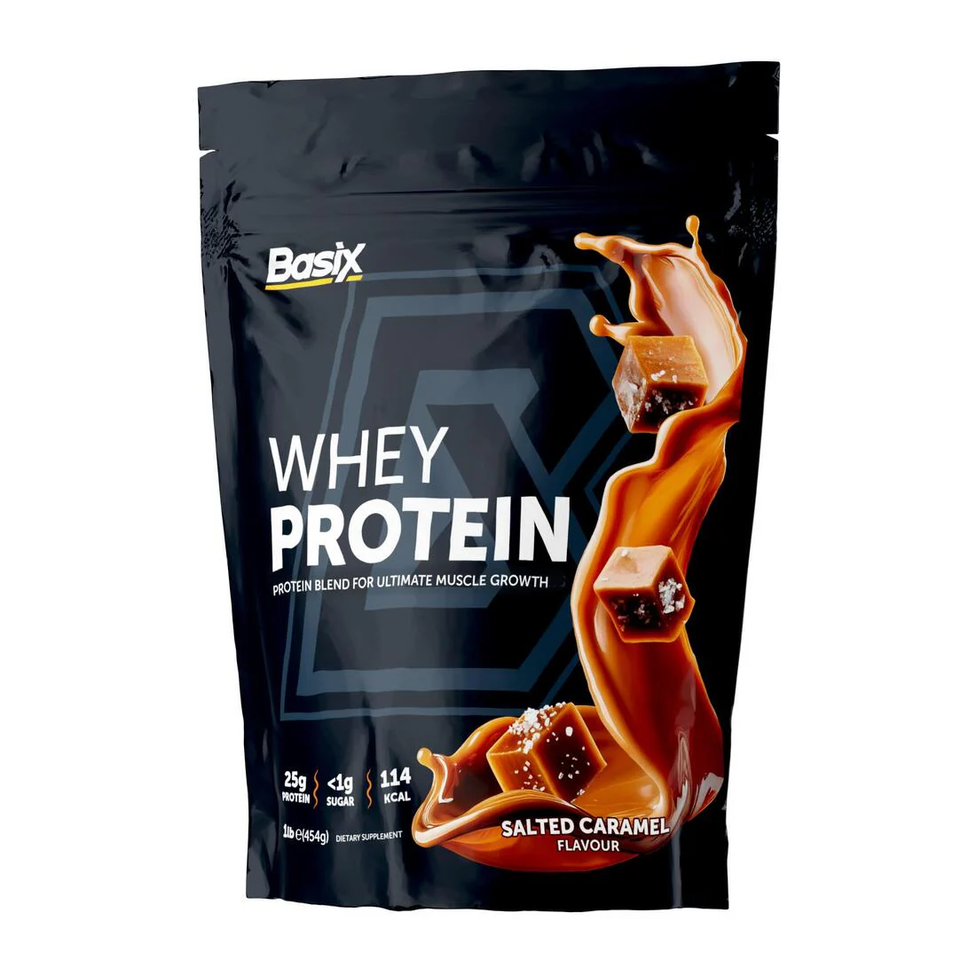 Basix Muscle Whey Protein 1 lb– Salted Caramel