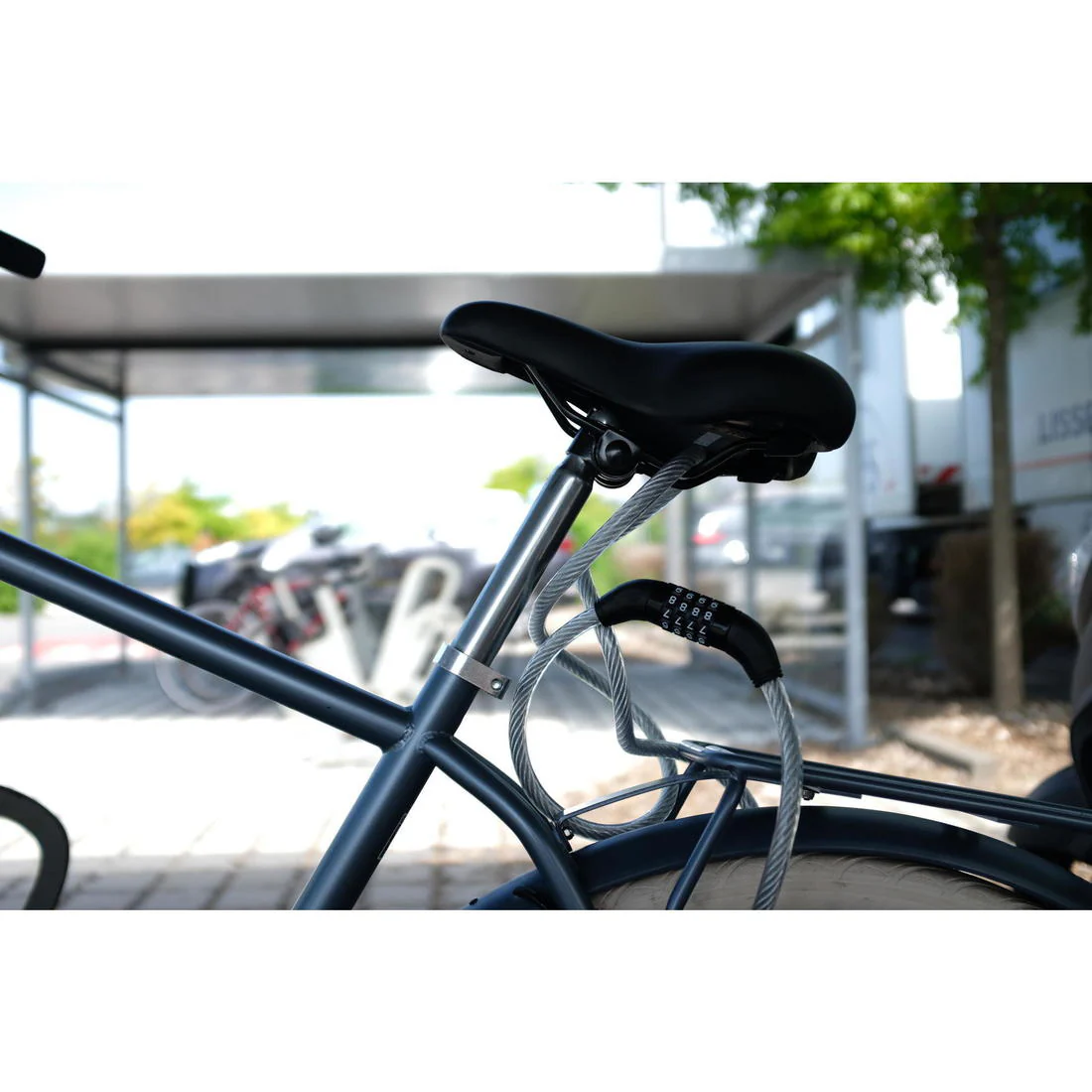 Bike Accessories Coil Cable Combination Lock 120 - Grey - Image 8