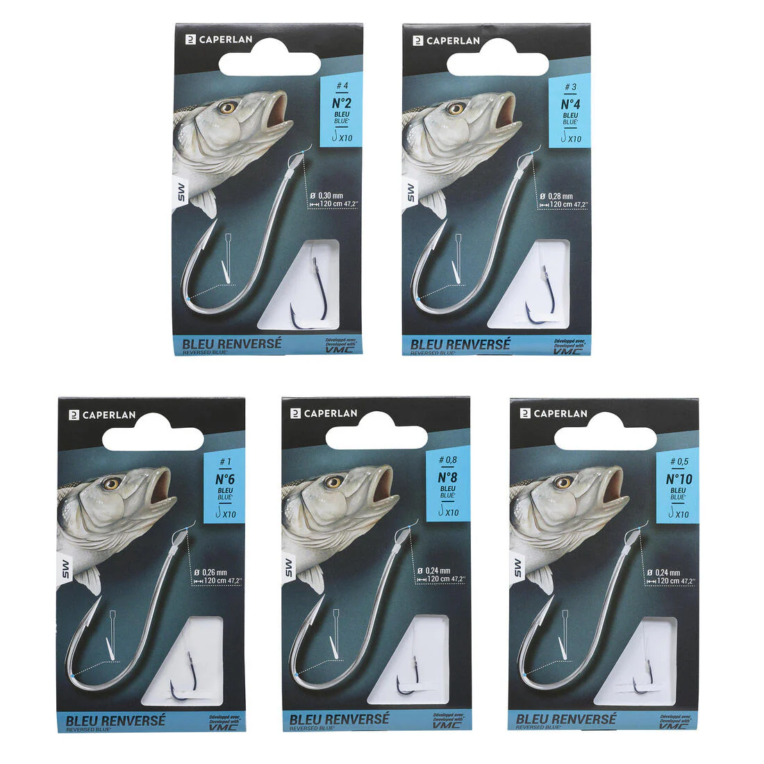 BLUE REVERSED spade-end hooks to line for sea fishing - Image 5