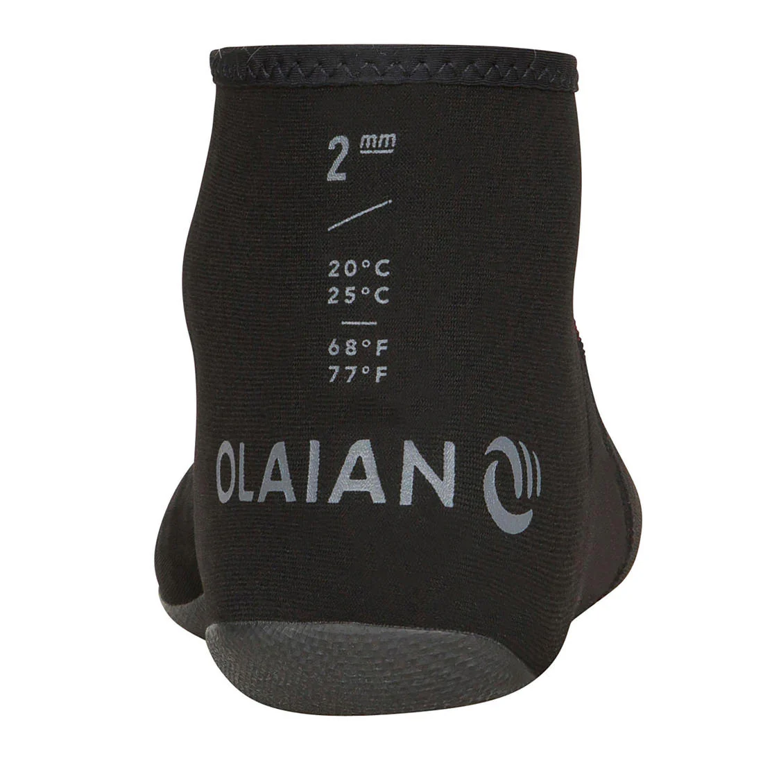 BODYBOARDING AND SURFING SOCKS 2 MM Neoprene 100 - BLACK - Image 3