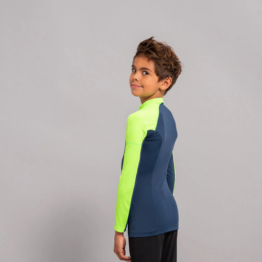 Boy's long-sleeved anti-UV T-shirt - 500 grey green - Image 3