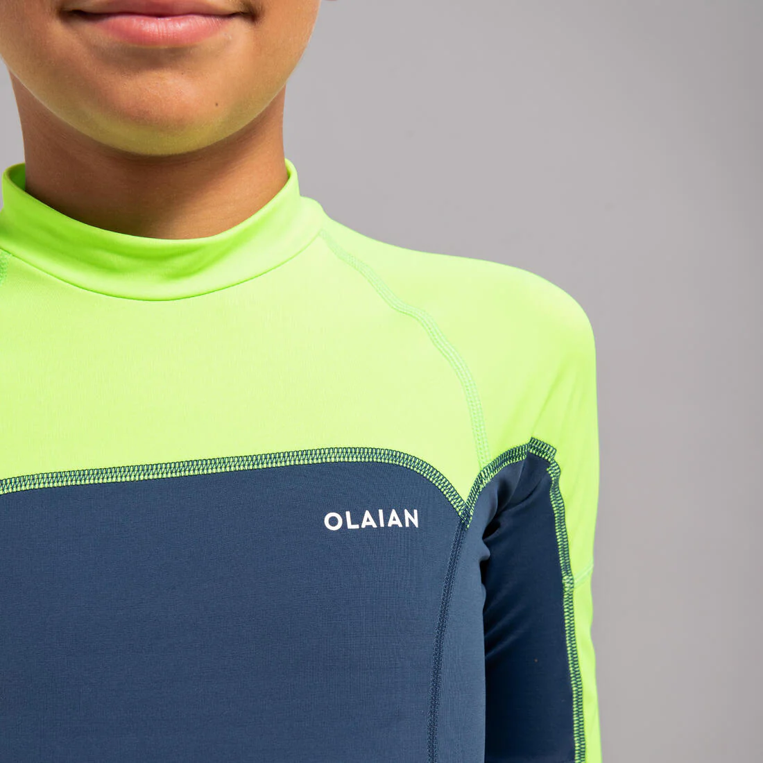 Boy's long-sleeved anti-UV T-shirt - 500 grey green - Image 4