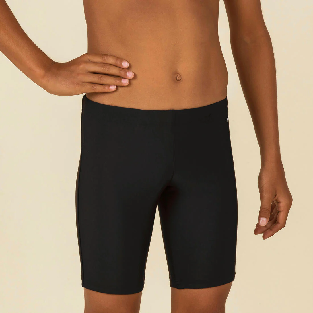 Boy's swimming swimsuit jammer 100 basic - black - Image 3