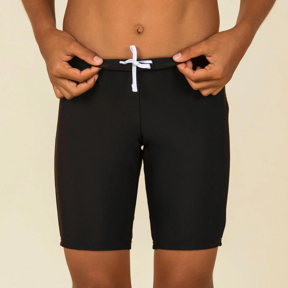 Boy's swimming swimsuit jammer 100 basic - black - Image 4