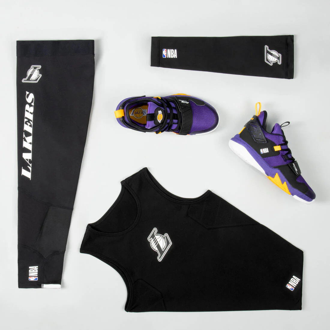 Boys'/Girls' Capri Basketball Leggings - Black/NBA Los Angeles Lakers - Image 5