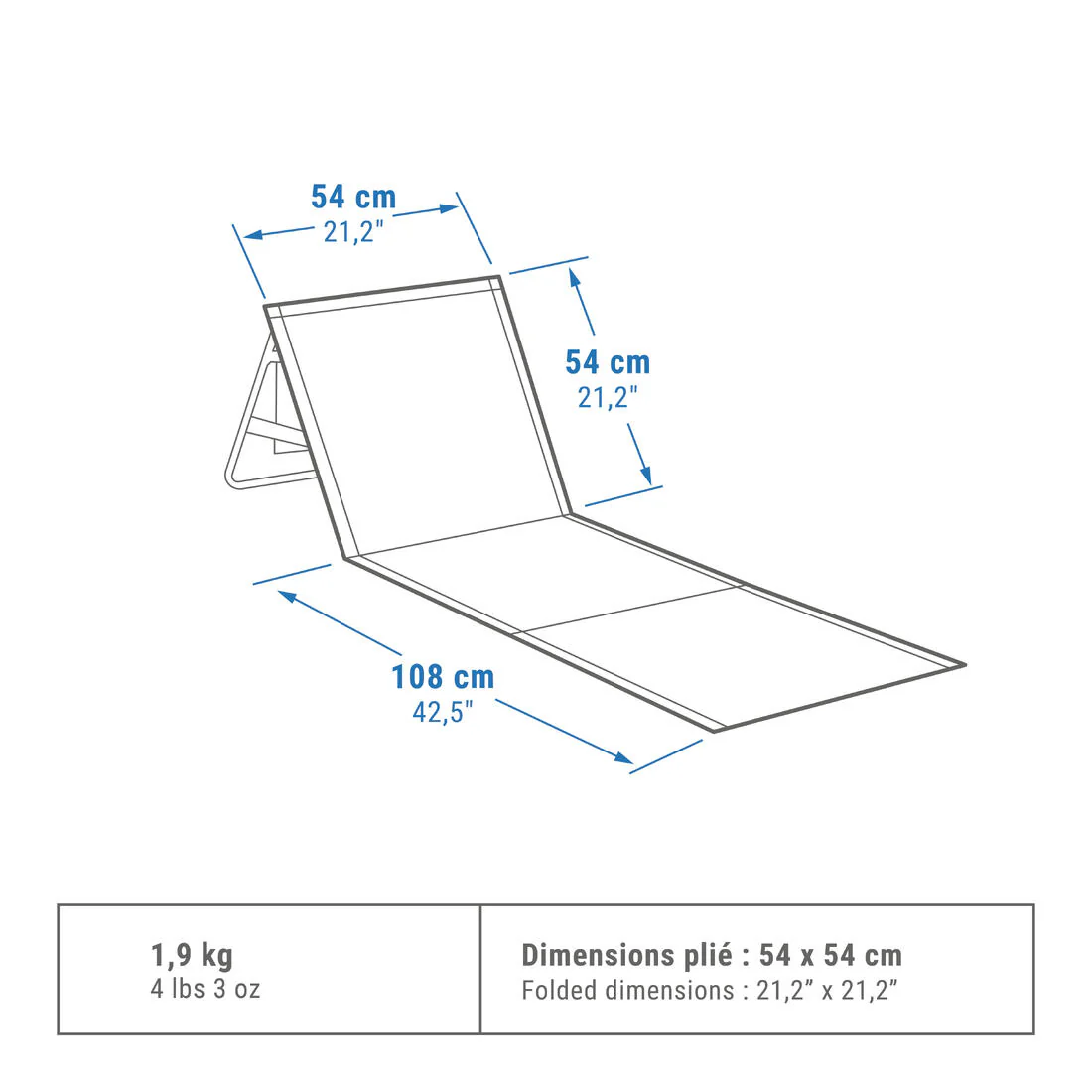 Foldable beach and camping mat with a reclining backrest - Image 4