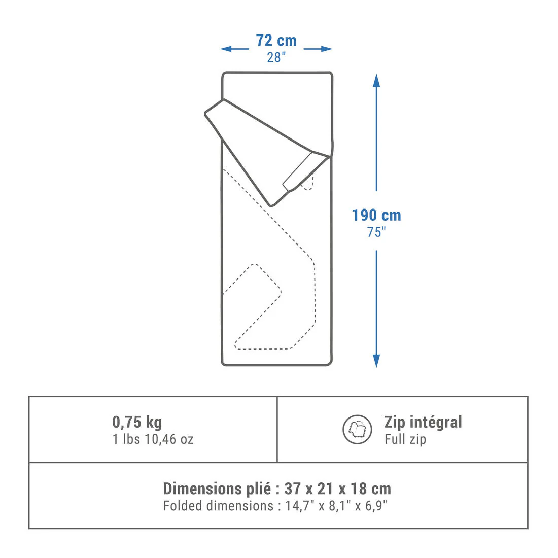 Camping Sleeping Bag 20°C Basic - Image 2