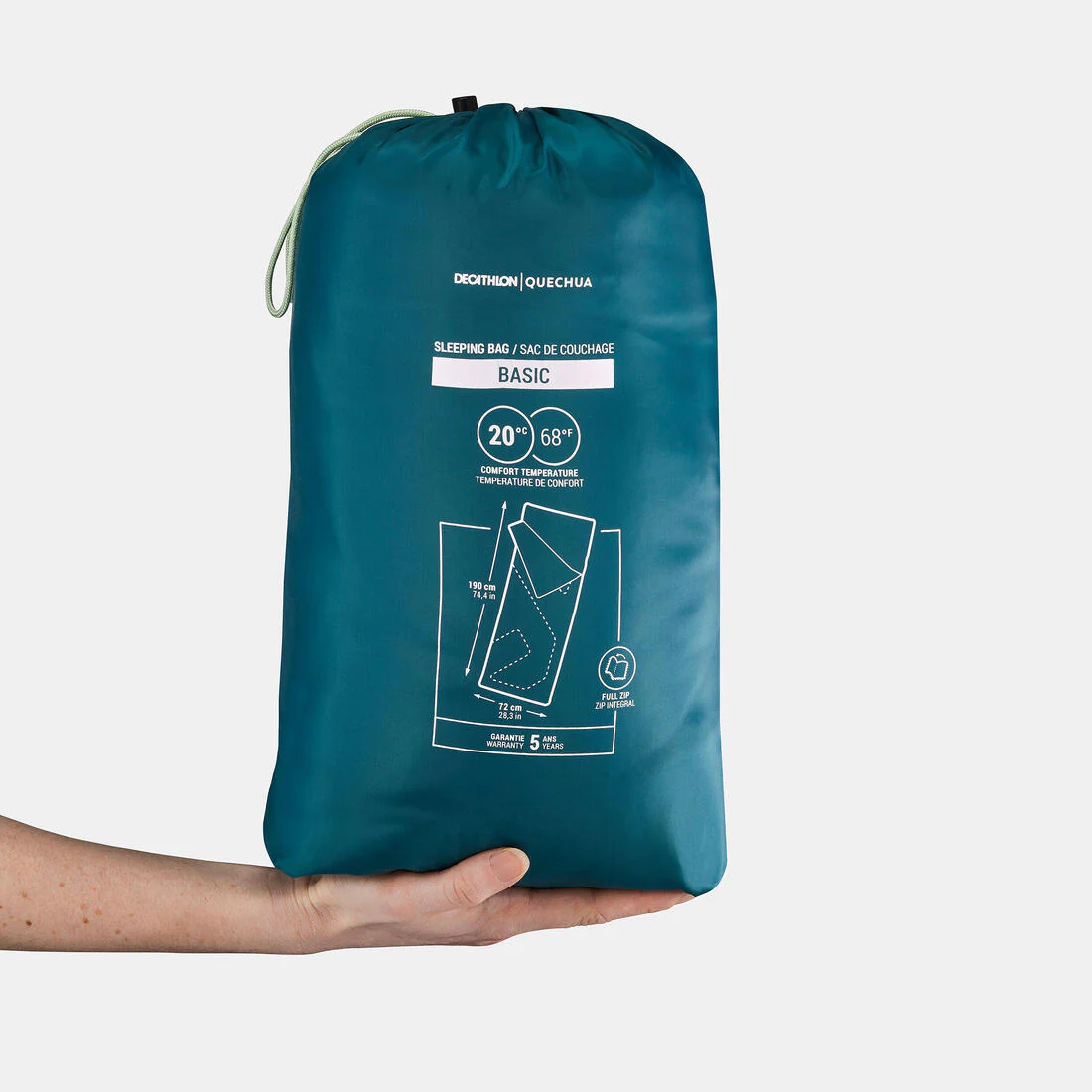 Camping sleeping bag 20°C, Basic - Image 2