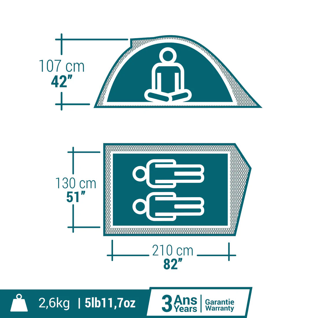 Camping tent - MH100 - 2 person - Image 3