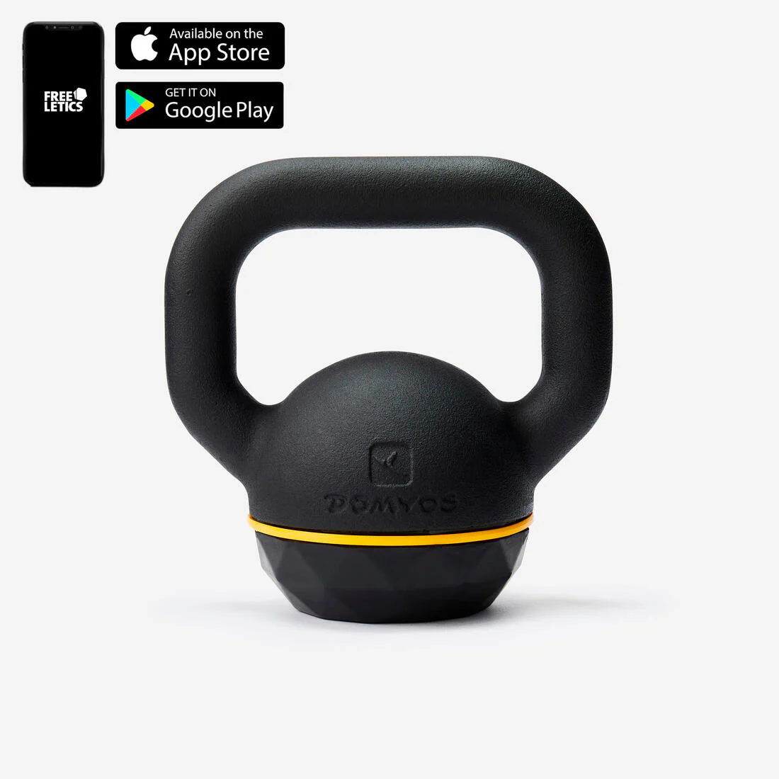 Cast Iron Kettlebell with Rubber Base 12 kg, Partially Recycled Cast Iron - Image 2