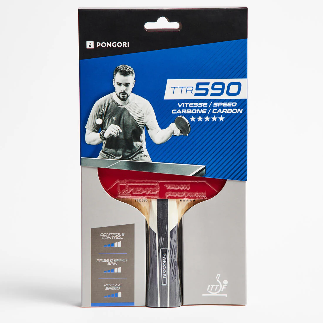 Club Table Tennis Bat TTR 590 Speed Carbon 5* - Image 4