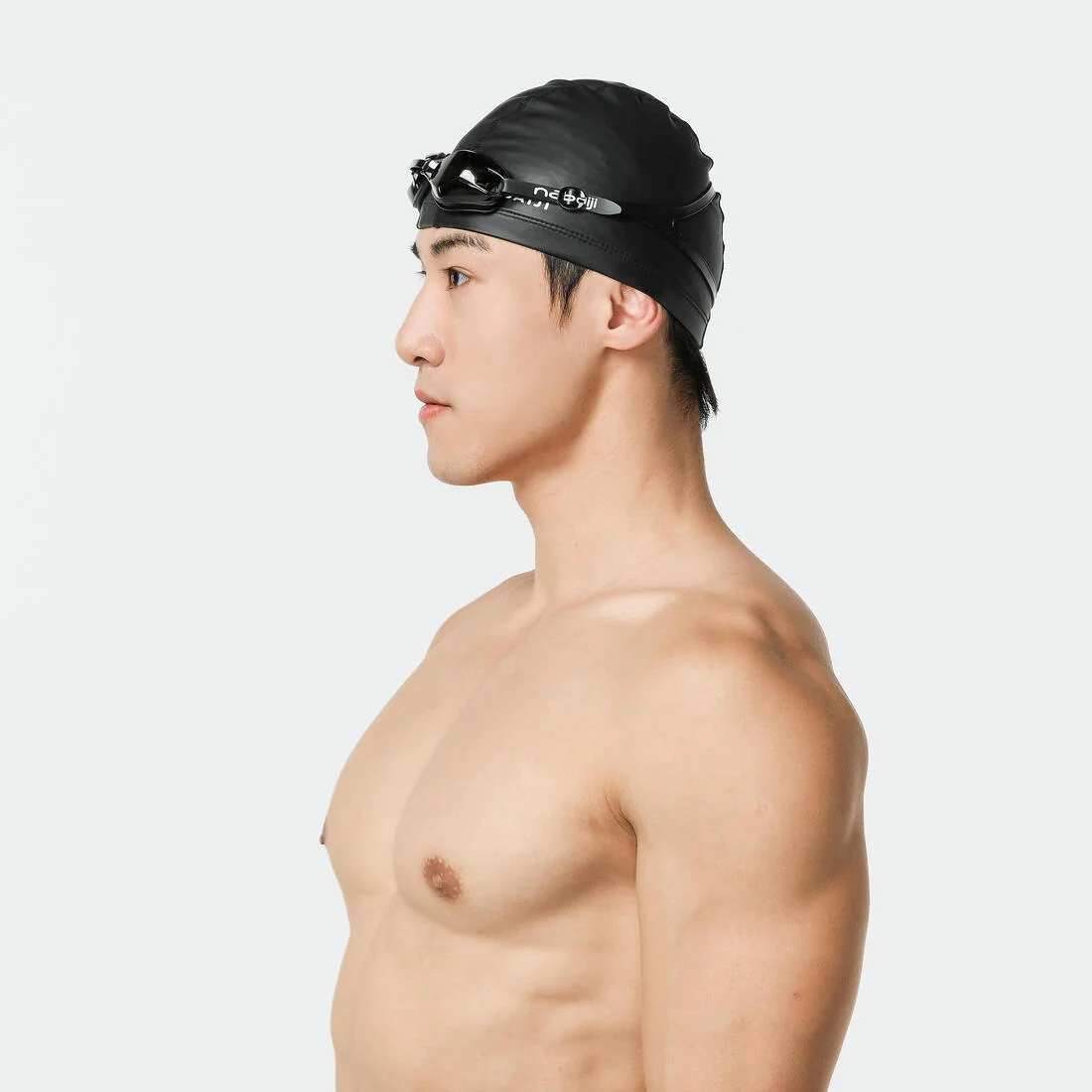 Coated mesh swim cap - Plain fabric - Size L - Black - Image 6