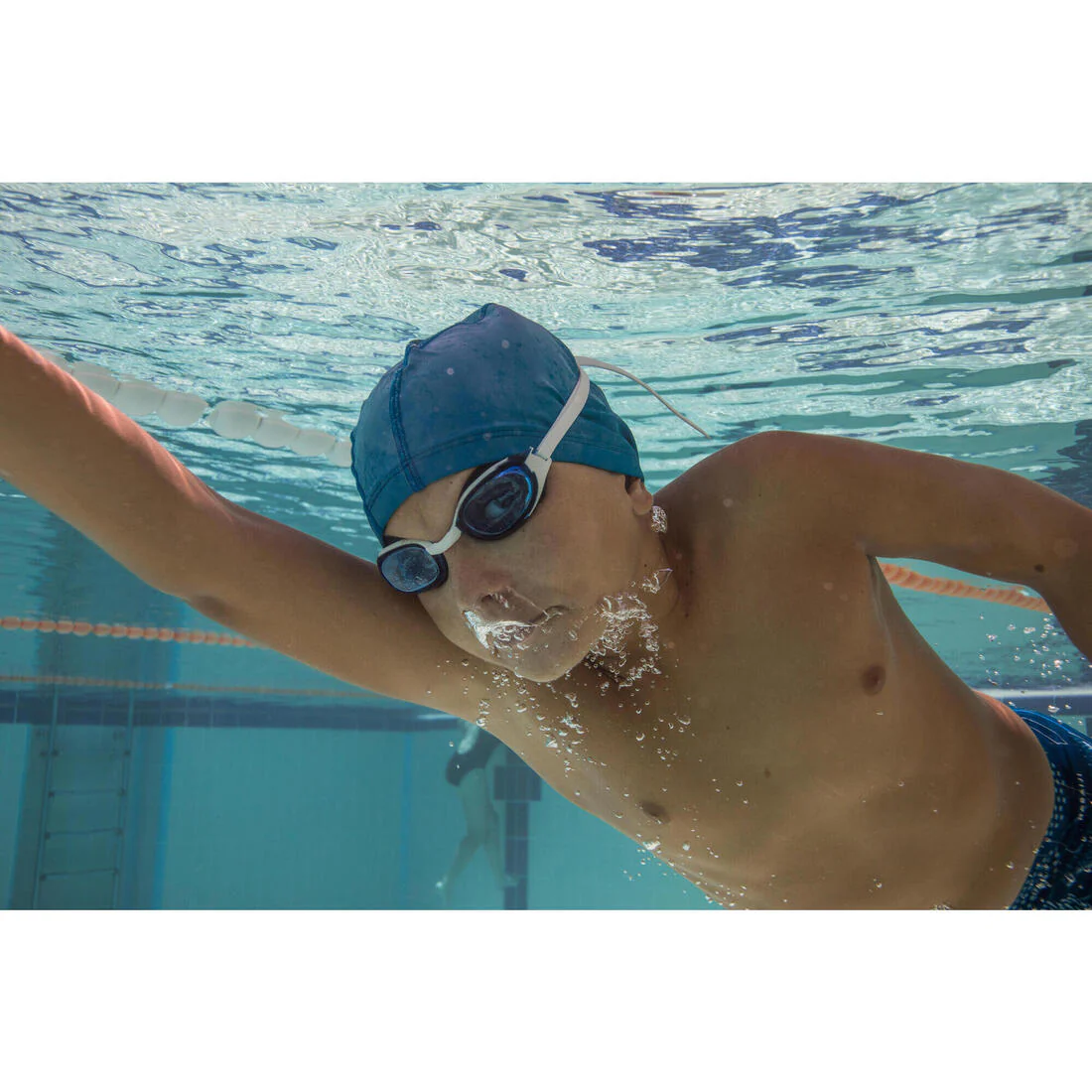 Coated mesh swimming cap size M blue - Image 10