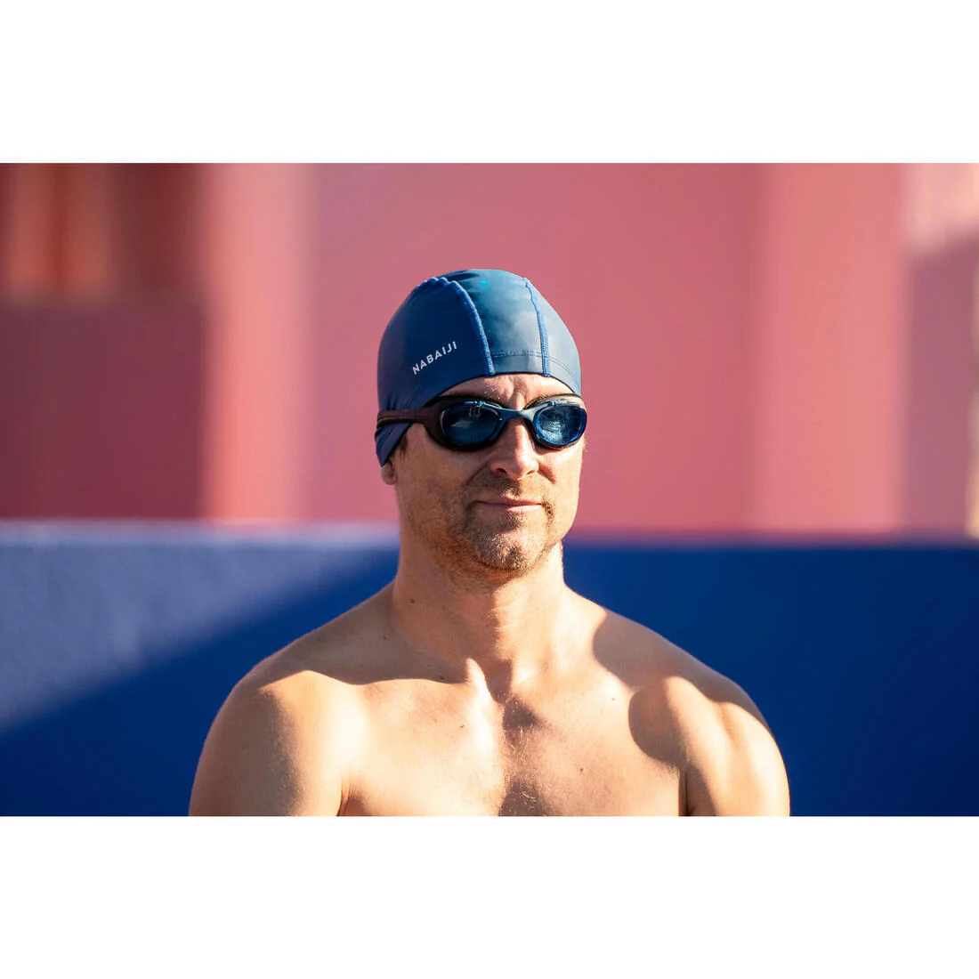 Coated mesh swimming cap size M blue - Image 5